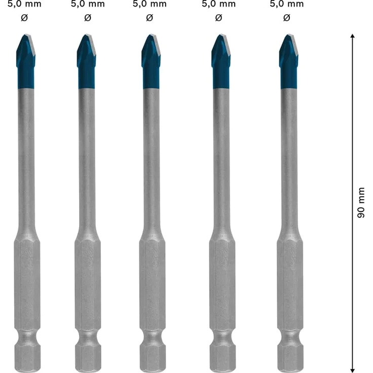 Bosch Expert HEX-9 HardCeramic Dachziegel-Bohrer-Set, 5 mm, 5-tlg. – Bild 3