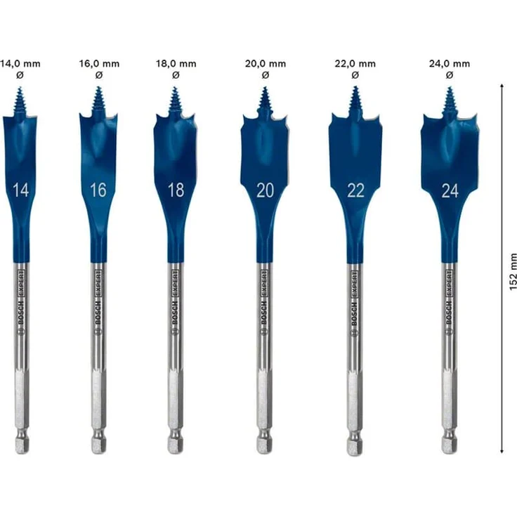 Bosch Professional Expert SelfCut Speed Flachfräsbohrer-Set, 14-16-18-20-22-24 mm, 6-tlg. – Bild 3