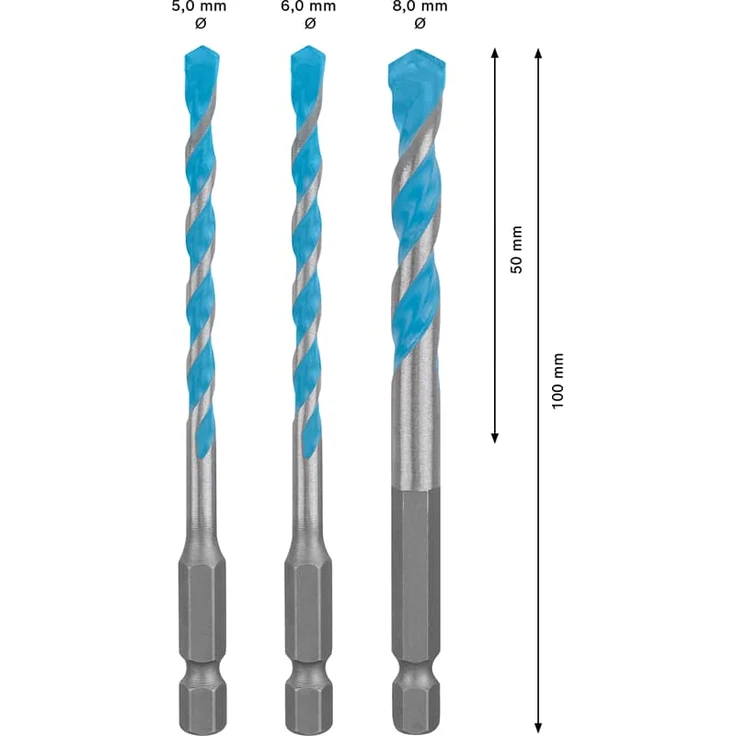 Bosch Professional Expert MultiConstruction HEX-9 Bohrer-Set, 5-6-8 mm, 3-tlg. – Bild 3
