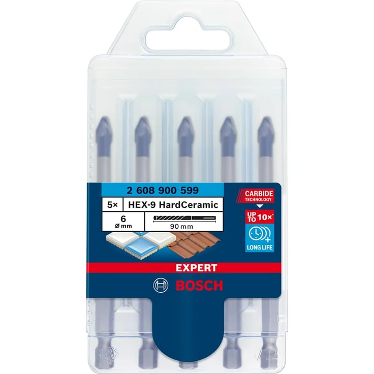 Bosch Expert HEX-9 HardCeramic Dachziegel-Bohrer-Set, 6 mm, 5-tlg. – Bild 1