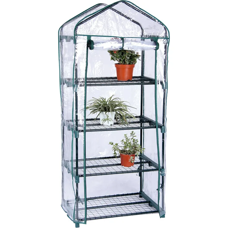 LINDER LEX Gewächshaus, PVC Folie, mit 4 Etagen, 69 x 50 x 160 cm