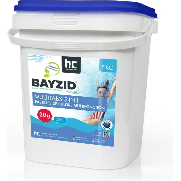 1 x 5 kg BAYZID Multitabs 20g 5in1 für Pools – Bild 1
