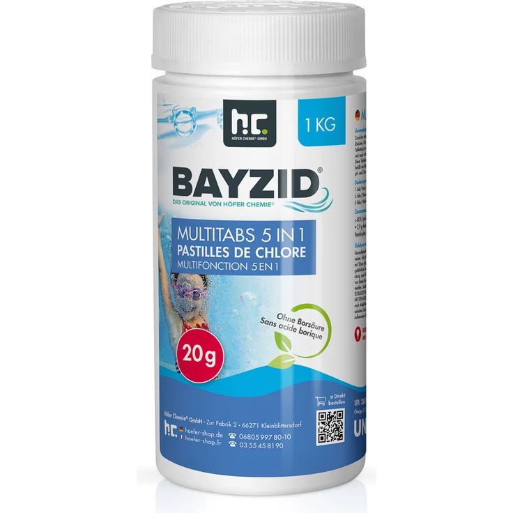 1 x 1 kg BAYZID Multitabs 20g 5in1 für Pools – Bild 1