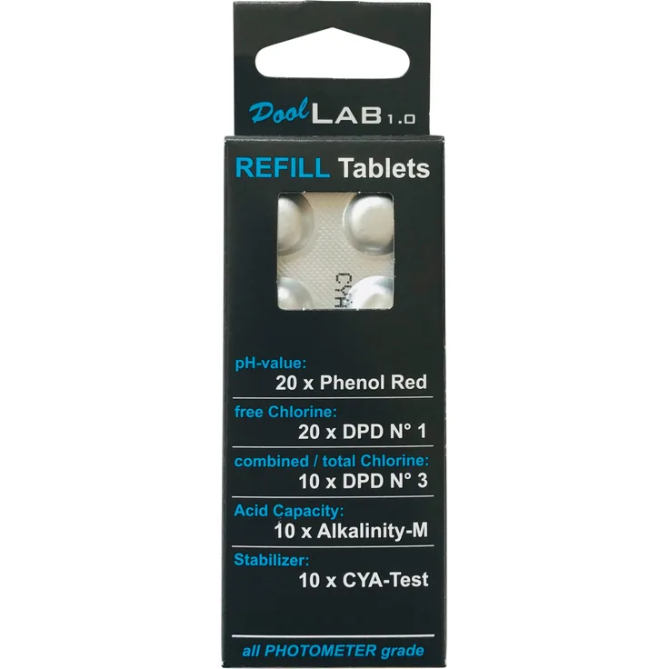 Nachfülltabletten für elektronischer Poolwassertester PoolLab 9 in 1
