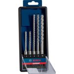 Bosch Professional Expert Hammerbohrer Sets SDS plus-7X, Ausführung: 5 tlg, (5 / 6 / 6 / 8 / 10mm) für Bohrhämmer - 2608900197