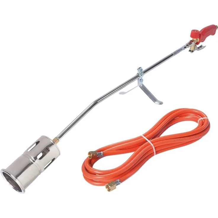 Rothenberger Industrial Hochleistungsbrenner RoMaxi Premium Inkl. 5M Propan Gasschlauch, Unkrautvernichter, 030954E