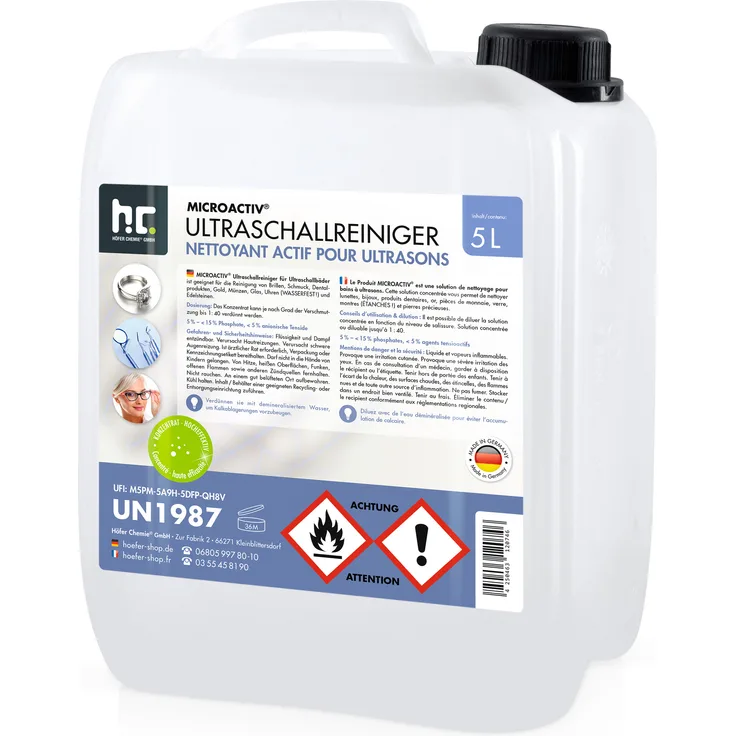 Höfer Chemie GmbH 1 x 5 Liter Microactiv Ultraschallreiniger für Ultraschallbad