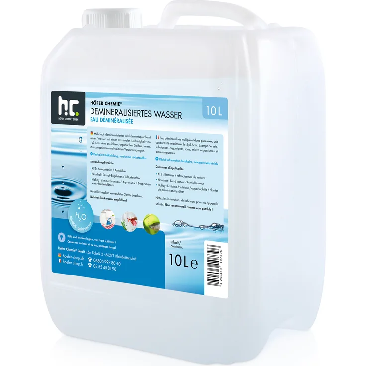 Höfer Chemie GmbH 2 x 10 Liter Demineralisiertes Wasser