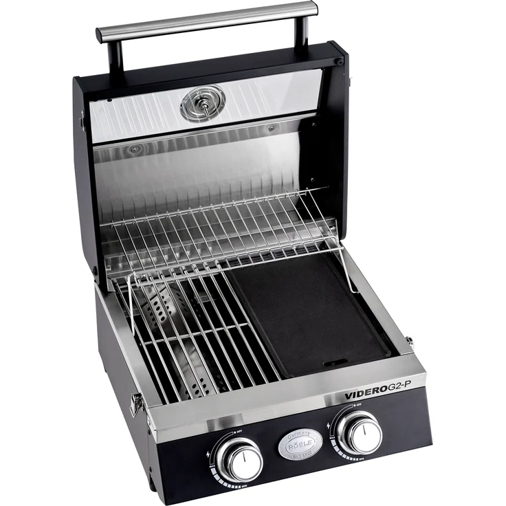 RÖSLE Grillplatte VIDERO G2-P, Hochwertige Grillplatte aus Gusseisen für Fleisch und kleine Grillstücke, Grillbranding, Platte beidseitig verwendbar – Bild 3