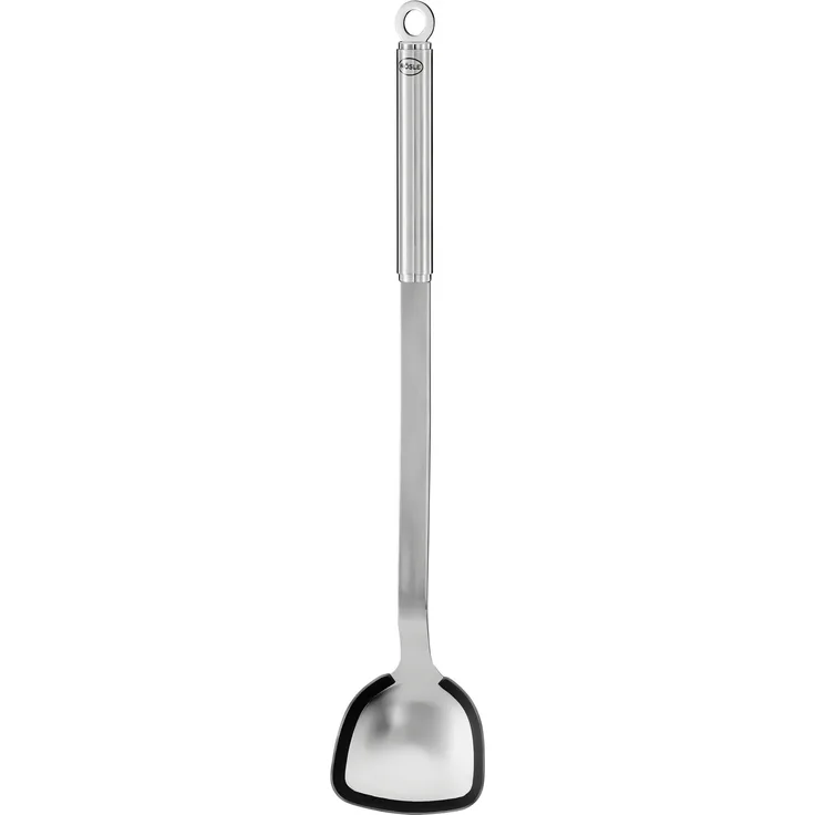 RÖSLE BBQ-Woklöffel, Hochwertiger Löffel mit Silikonrand und Rundgriff, Edelstahl 18/10, spülmaschinengeeignet, 40 cm