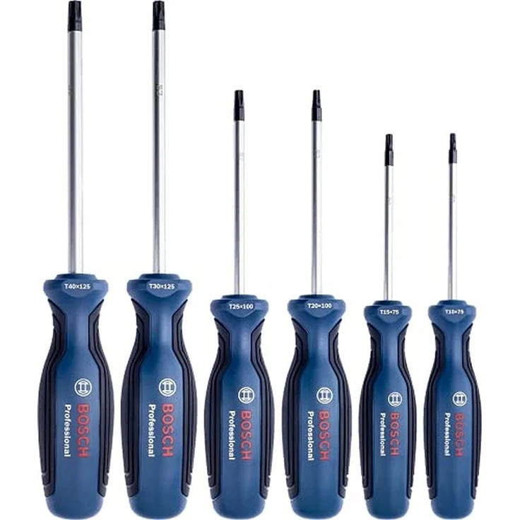 Bosch Professional TX Schraubendreher Set 6tlg. 1600A01V09 S2 Stahl Torx Schraubendreher TX10 - TX40 in L-Boxx Einlage – Bild 1
