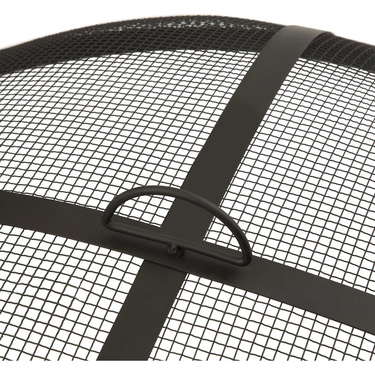 Catania 2-in-1-Feuerschale Ø80cm Funkenschutz Ø70cm Grill Stahl antik Schwarz – Bild 8