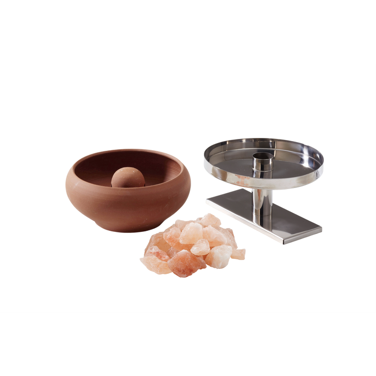 Infraworld Sole-Therme-Pur: Der Salzverdampfer für Ihren Verdampferofen Typ Hotline S4/S5, Verdampfertopf aus Keramik in rot, inklusive 2kg reine Natursalzsteine