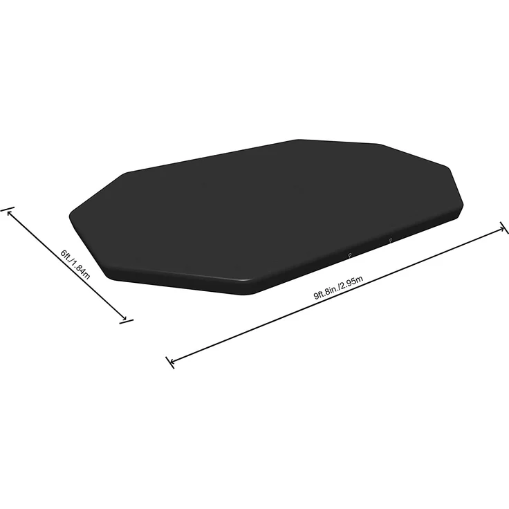 Bestway Flowclear PVC-Abdeckplane 295 x 184 cm, für ovale 305 x 200 cm Power Steel Pools, schwarz – Bild 6