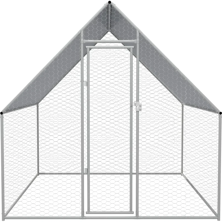 vidaXL Outdoor-Hühnerkäfig 2x2x1,92 m Verzinkter Stahl – Bild 2