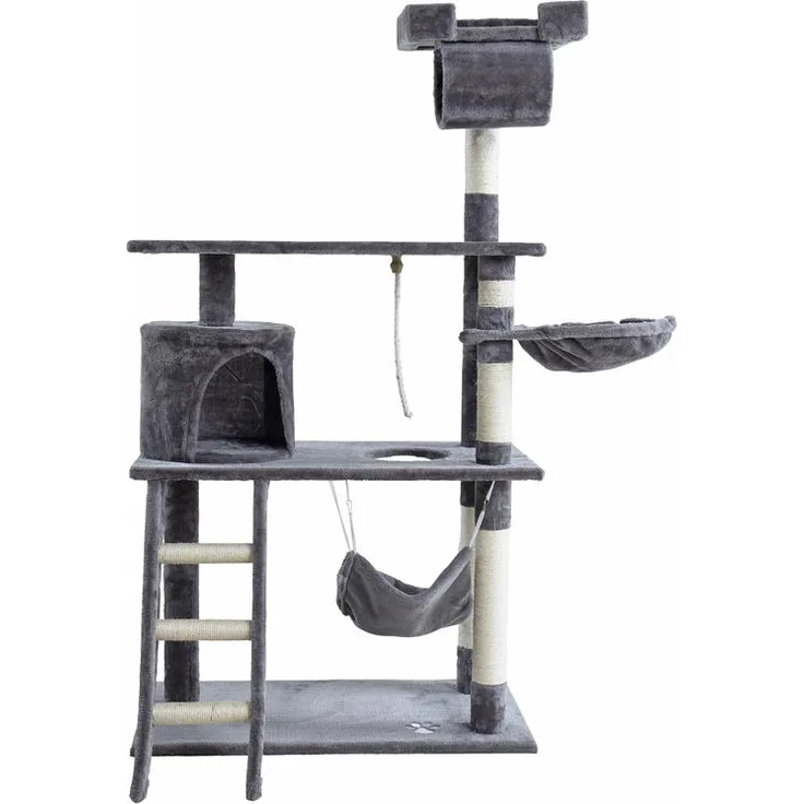 Katzenkratzbaum Kletterbaum Katzenbaum Kratzbaum Spielbaum 140 cm Hellgrau