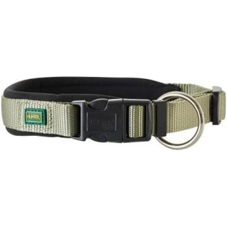 Hunter Hunde-Halsung Neopren Vario Plus oliv-schwarz S-M – Bild 1