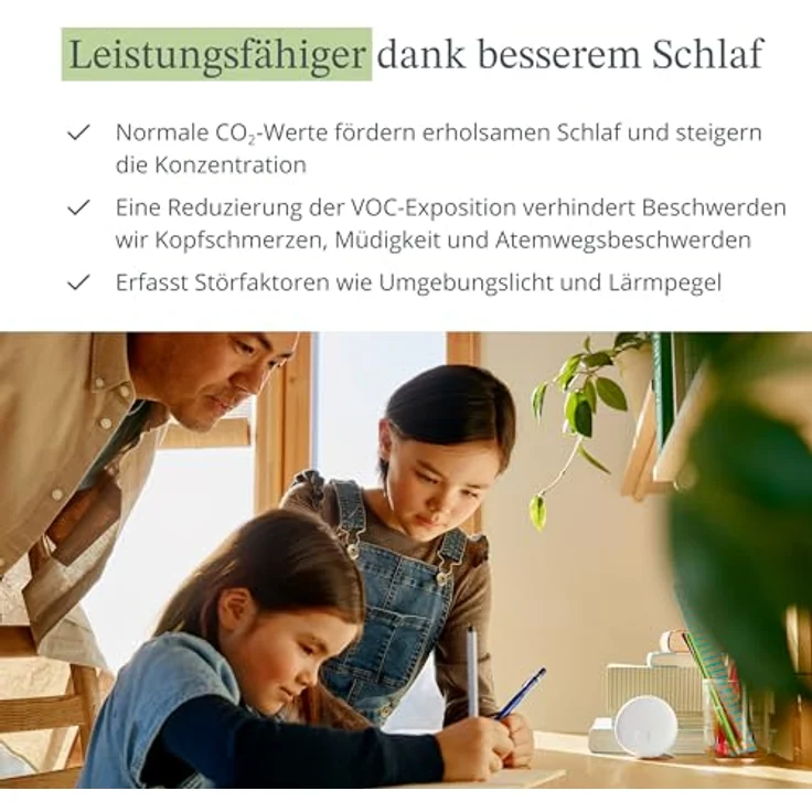 Airthings Wave Enhance, Thermometer + Hygrometer mit CO2- und VOC-Sensoren, kabellos, Weiss – Bild 4
