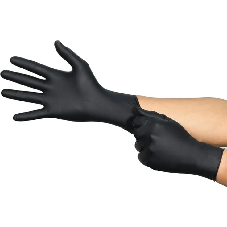 Ansell MicroFlex 94-242 ESD Arbeitshandschuhe, Nitril, schwarz, Größe XL, puderfrei, chemikalienresistent, touchscreenfähig, für Lebensmittel geeignet