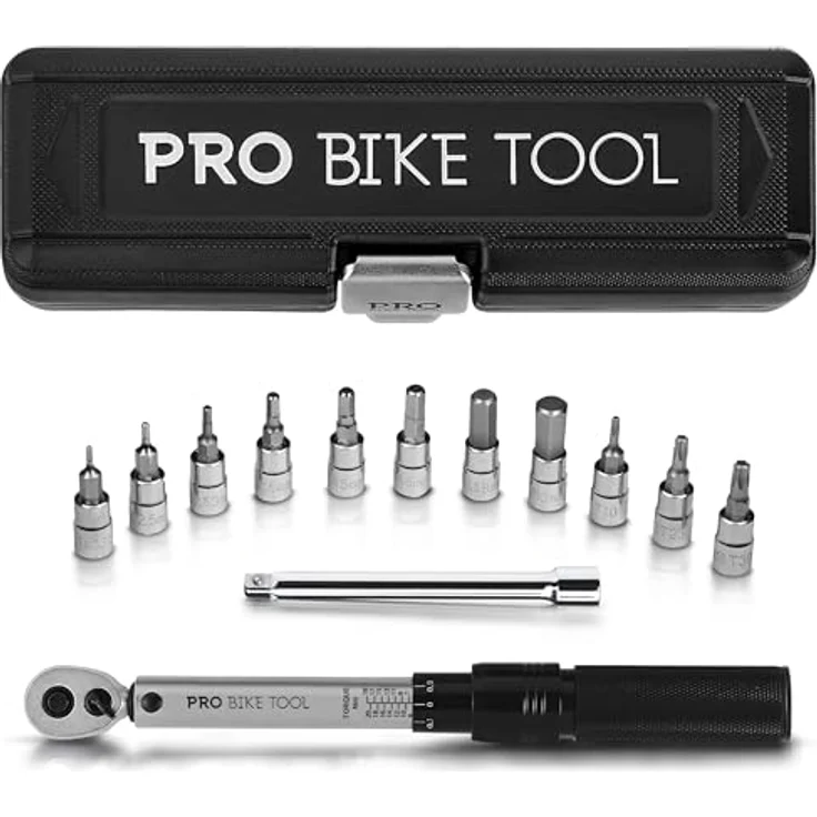Pro Bike Tool Drehmomentschlüssel Fahrrad Motorrad 1/4 Zoll Antrieb Umschaltknarre, Silber Carbon – Bild 2