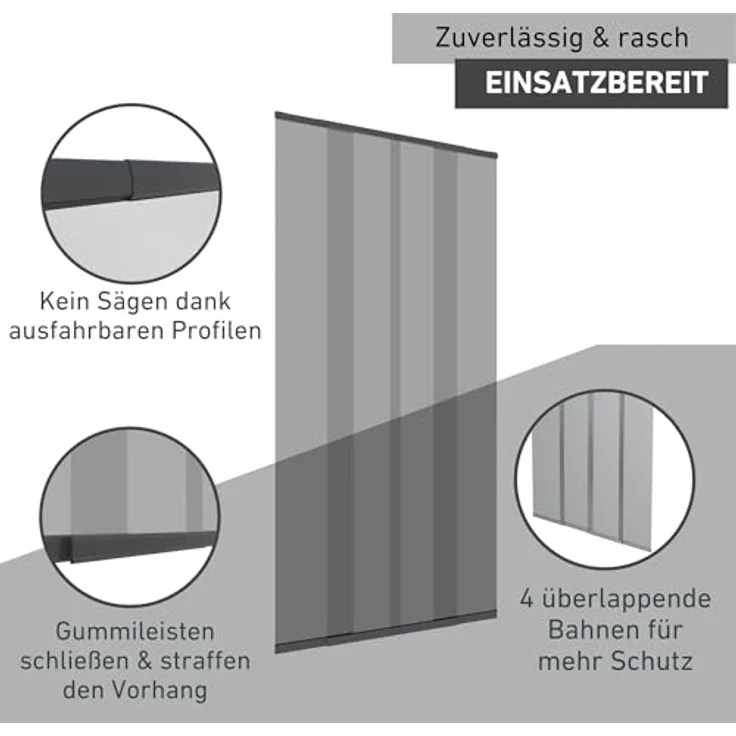 Windhager Teleskop Türvorhang, Insektenschutz, Fliegengitter, Lamellenvorhang, Türvorhang mit Teleskop-Lamellen, 120 cm, anthrazit, 03612 - Preisvergleich – Bild 5