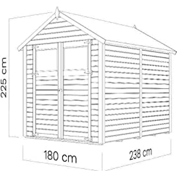 Alpholz Gerätehaus Alisha aus Fichten-Holz | Gartenhaus mit 14mm Wandstärke | Holzhaus inklusive Montagematerial | Geräteschuppen Größe: 202 x 252 cm | Satteldach – Bild 3