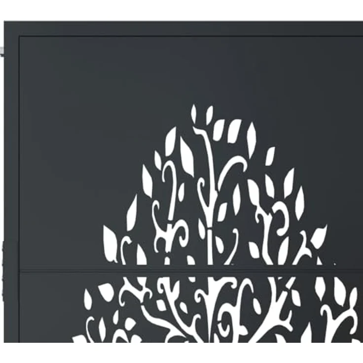 vidaXL Gartentor Anthrazit 105x80 cm Stahl Baum-Design Abschließbar Schlüssel – Bild 6