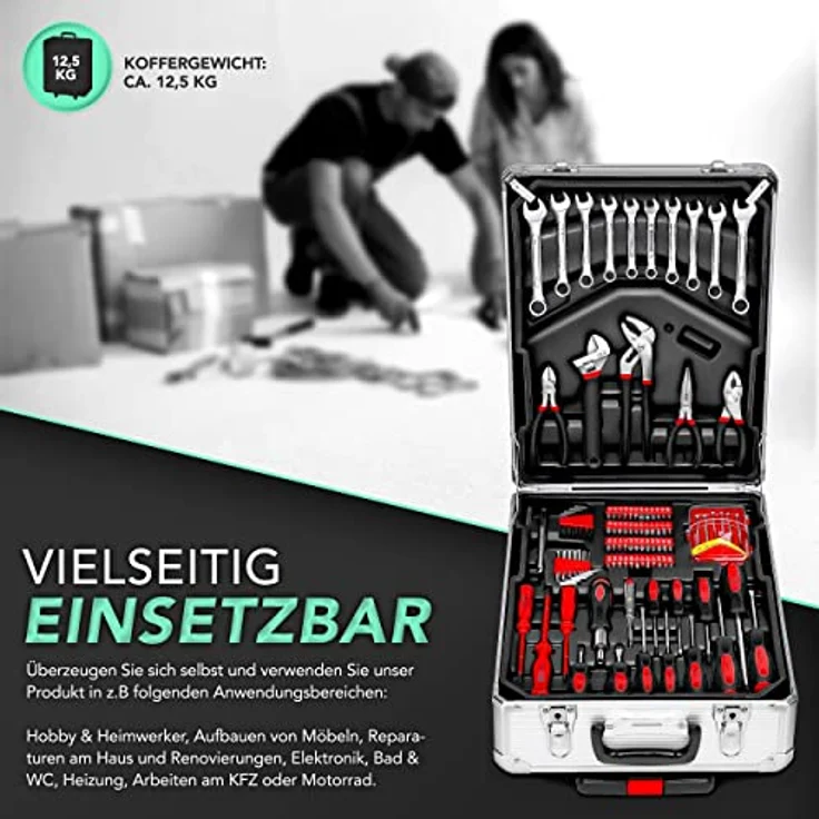 TRESKO 949 tlg Werkzeugkoffer Silber Werkzeugkasten Werkzeugbox Werkzeugkiste Trolley Set – Bild 6