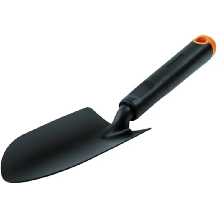 Fiskars Blumenkelle, Für harte Böden, Länge 30 cm, Langlebiger Stahlkopf-Kunststoff Griff, Schwarz-Orange, Ergo, 1027017 – Bild 2