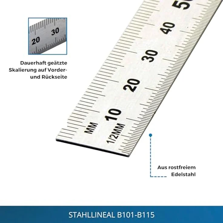 Stahlmaßstab rostfrei (Länge: 15cm) – Bild 4