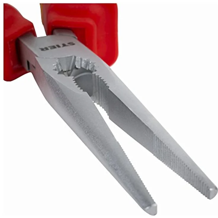 STIER Telefonzange, gerade, 205 mm, VDE, Multifunktionale Spitzzange zum Greifen, Biegen, Schneiden, lange & flache-halbrunde Backen, integrierter Ringschlüssel – Bild 2