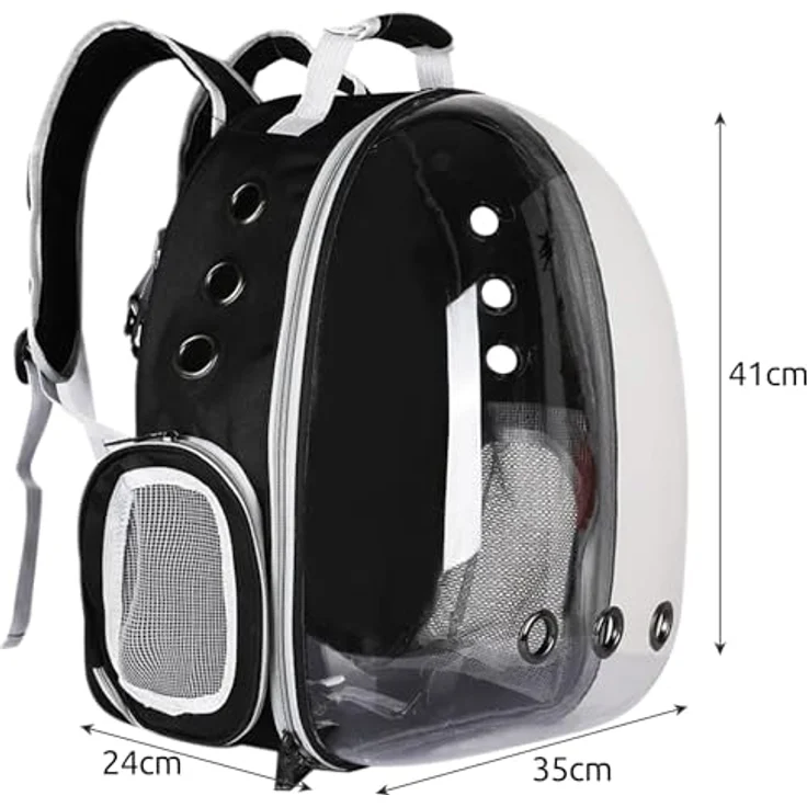 Haustier Rucksack mit transparentem Plexiglas Atmungsaktiv Raumkapsel für 5kg 23309 – Bild 2