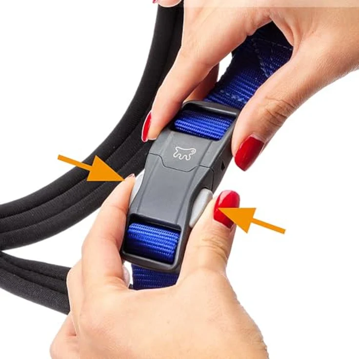 Ferplast Daytona Cross, kleines Hundegeschirr aus Nylon mit weicher Polsterung, reflektierend, verstellbar und Magnetschnalle, blau – Bild 4