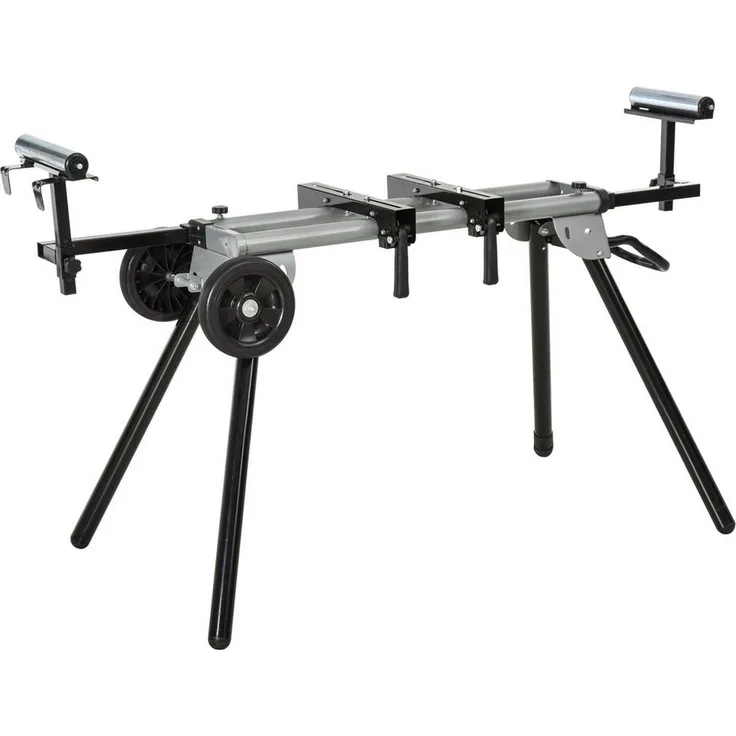 Durhand Sägebock Sägengestell, klappbar mit Rädern und Griff, Schwarz & Silber, 150 kg Belastbarkeit