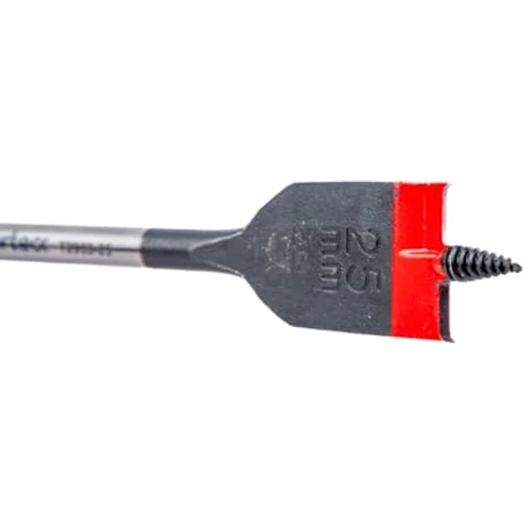 C.K Tools Vorteck Flachfräsbohrer Holzbohrer 25 mm x 152 mm, Selbstziehende Gewindespitze, 1/4 Zoll Hex Quick Lock Schaft, Carbonstahl, schlagschraubergeeignet, CK T2953-25 – Bild 5