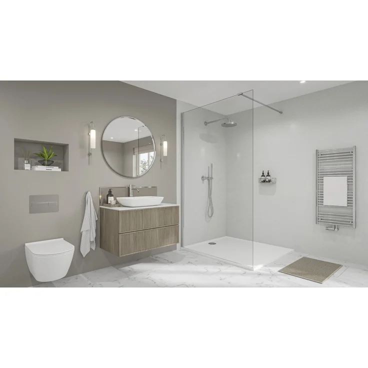 Wetwall Elite Wandpaneel Blanco Frost 60 x 242 cm, mit Nut & Feder, wasserdicht und pflegeleicht