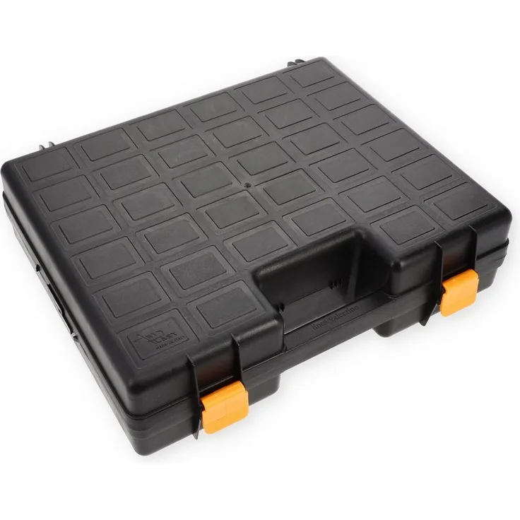 GarPet Werkzeugkoffer Maschinenkoffer leer universal für Elektrowerkzeuge Schaumstoffeinlage, doppelte Schaumeinlage, hochwertiges Polypropylen, stoßfest, 37 x 31,5 x 10 cm, schwarz