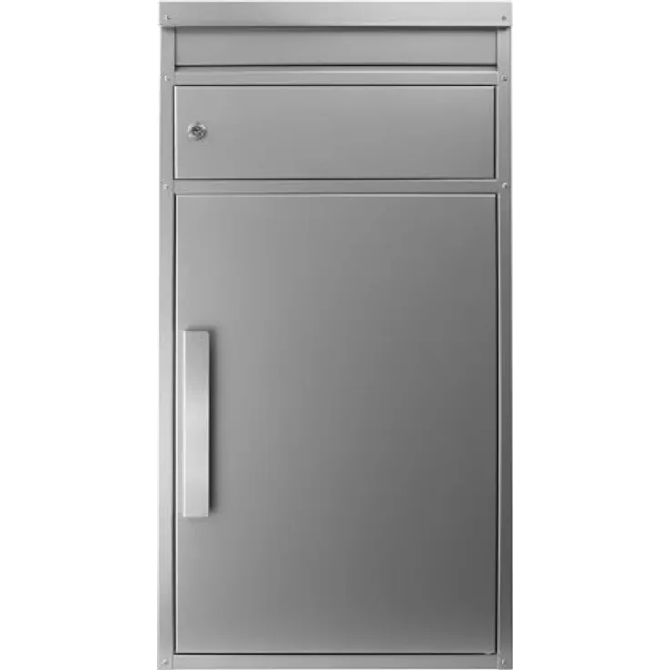 Safepost Paketbriefkasten SafePost 65M silber Ral 9006 Design-Paketkasten modern