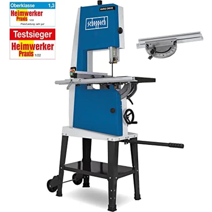 Scheppach Bandsäge BASA3 400V 700W - Variable Geschwindigkeit | Durchlasshöhe 205mm | Durchlassbreite 306mm | Grauguss-Tisch | stufenlose Tischverstellung | inkl. Untergestell & Querschneidlehre – Bild 2