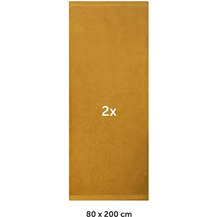 Blumtal Saunatuch, Gelb, 80x200 cm, Oeko-Tex® Standard 100, 100% Baumwolle, 500 g/m², Freizeit & Wellness – Bild 2