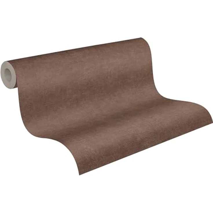 A.S. Création Smart Surfaces Vliestapete in Textiloptik, einfarbig in Braun und Rot, 10,05 m x 0,53 m, robust, Made in Germany – Bild 1