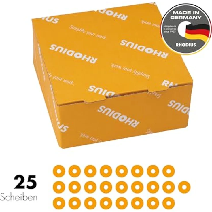 RHODIUS XT38 X-LOCK Trennscheibe Metall, 25 Stück Ø 125 mm x 1,0 mm, für Winkelschleifer, INOX, Edelstahl, Stahl, Made in Germany – Bild 2