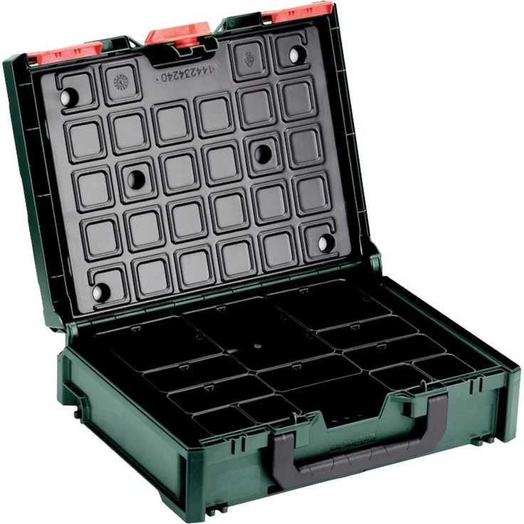 metabo metaBOX 118 Organizer, 12 Einsatzboxen in verschiedenen Größen, extrem robust und bruchsicher, ABS Grün – Bild 1