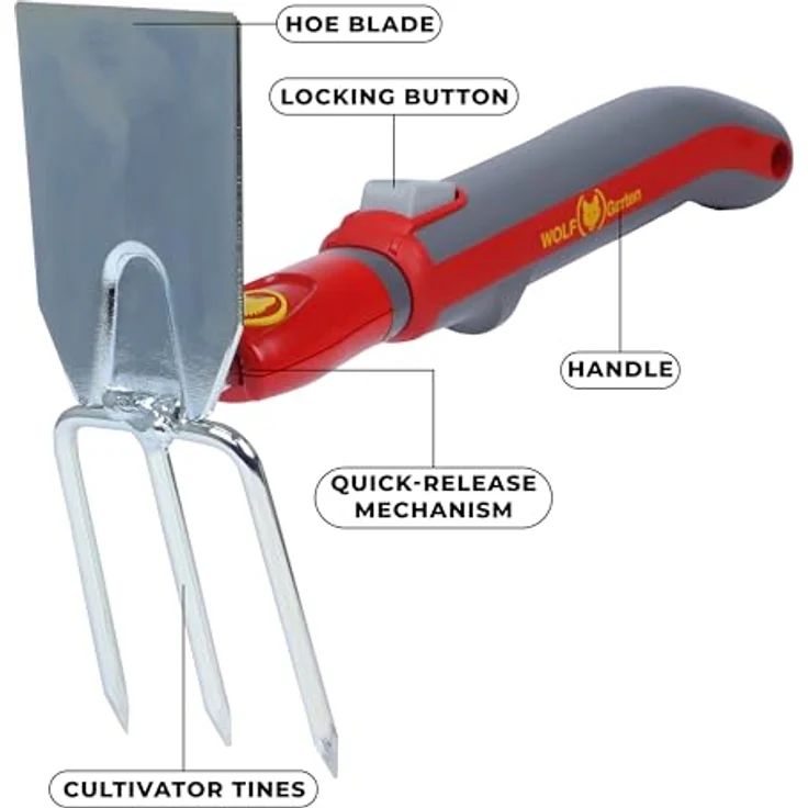 WOLF-Garten Mini-Hacke LN-M -ZM 015, multi-star, rot-gelb, 7cm, mit Kurzstiel ZM – Bild 5