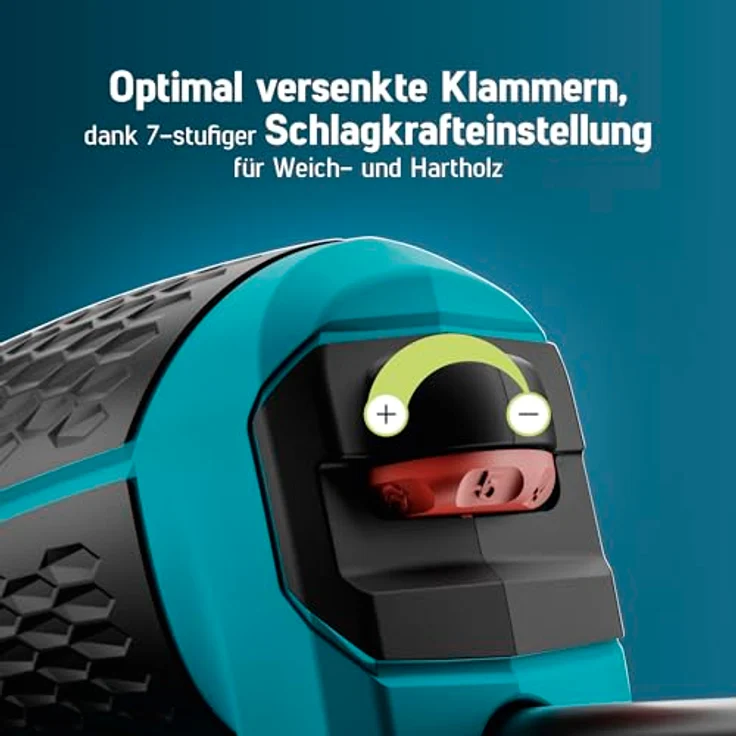 Novus Elektrotacker J-150, Profi Klammer- und Nagelpistole für Typ 37/53 Klammern, 6-14mm, ergonomisch, robust, 3m Kabel – Bild 3