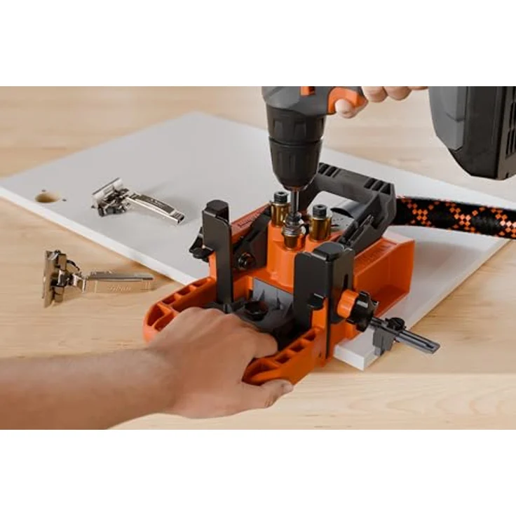 Blum ECODRILL NEU - Scharniere verarbeiten, Topfabstand einstellbar, federunterstützte Materialdickeneinstellung, integrierter Absaugstutzen, vertikal bohren – Bild 2