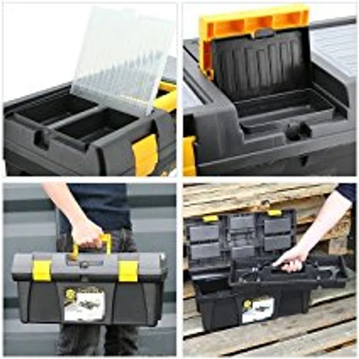 TRIZERATOP 20“ Werkzeugkoffer Kunststoff 525x256x246 mm mit ausziehbarer Schale und Bithalter, stabiler Verschluss, seitliche Griffe – Bild 5
