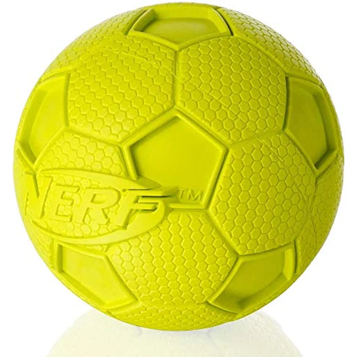 Nerf Dog Hundespielzeug Fussball mit Quietschgeräusch, farblich sortierte Lieferung grün oder blau, 8,2cm – Bild 3
