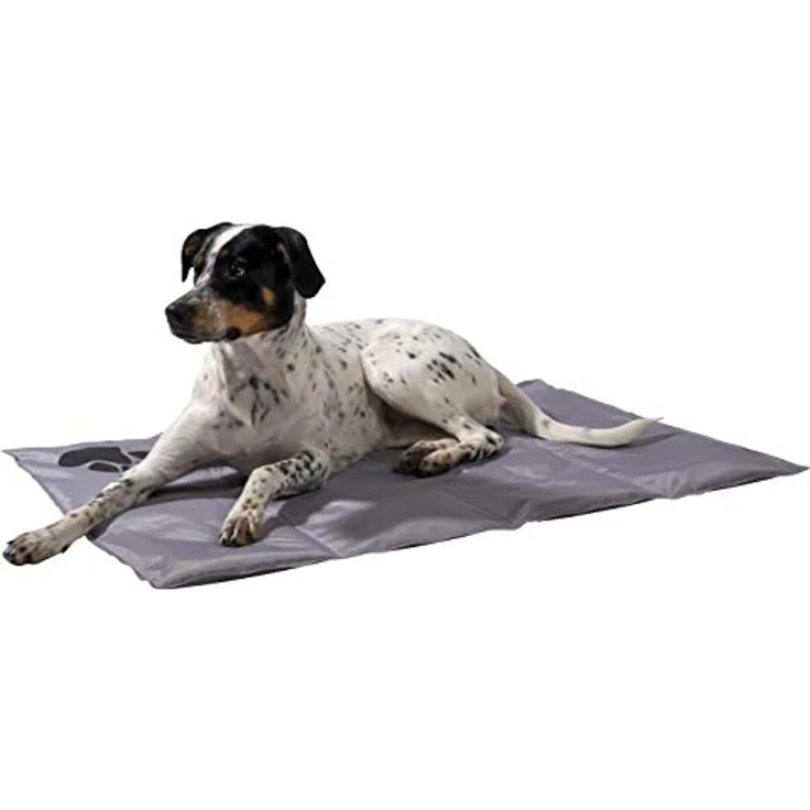 Dobar Kühlmatte mit Pfoten eckig L 99,5 x B 70 cm grau/schwarz, Selbstkühlend ohne Vorkühlen, für kleine und mittelgroße Hunde/Katzen – Bild 3