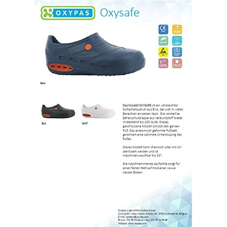 Safety Jogger Clog OXYVA OB Sicherheitsschuh wasserdicht, leicht und flexibel, ESD, rutschhemmend, metallfrei, maschinenwaschbar, schwarz – Bild 7